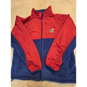 Kansas Jayhawks fleece jacket is a Majestic brand product featuring embroidered